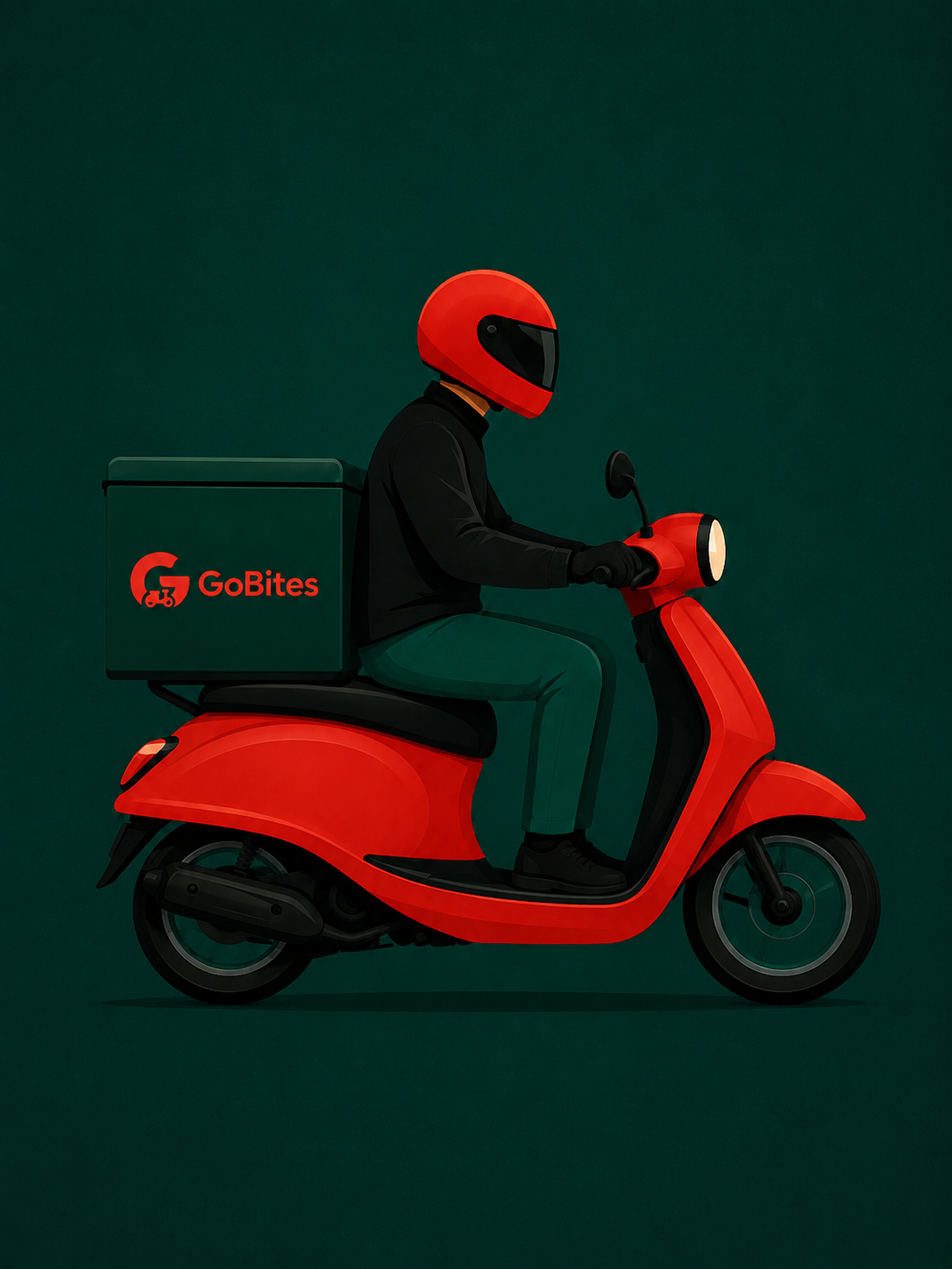 GoBites delivery rider on motorbike