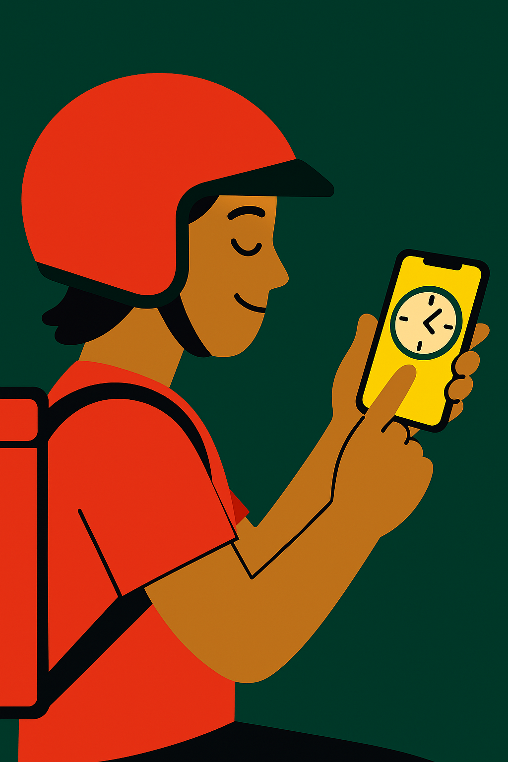 Courier checking work schedule